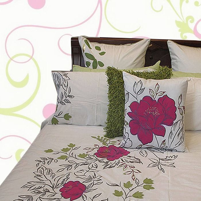 Monique Embroidery Quilt Cover Set Double