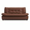 TOPONE Sofa Bed Living Room Small Apartment Synthetic PU Surface Upholstery Sofa Bed Folding Dual-Purpose - Milk Coffee