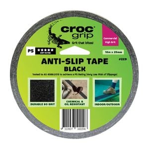Croc Grip 10m x 25mm Black Anti-Slip Tape - Black