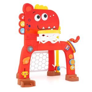Costway Kids Game Toy w/Basketball Hoop-Red