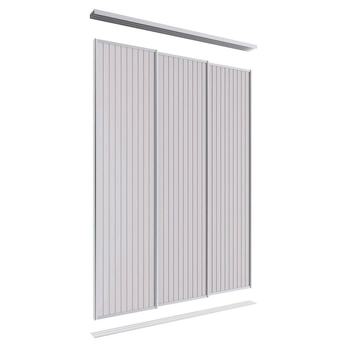 Lugna 2400 x 1800mm Clear Anodised VJ Panels Wardrobe Triple Sliding Doors