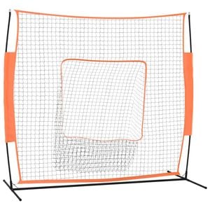 vidaXL Baseball Net Softball Net Training Orange and Black Steel and Polyester