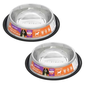 2PK Paws & Claws 700ml Stainless Steel Pet Bowl Black