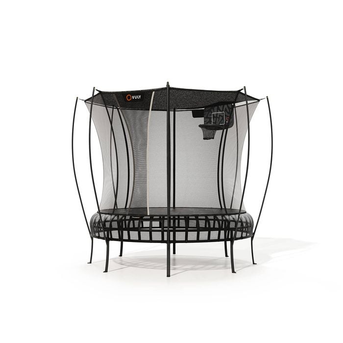 VULY Thunder 2 Medium 10ft Springless Trampoline with Enclosure - Round Kids Trampolines With Shade Cover & Basketball Hoop