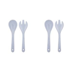 2x 2pc Ladelle Artisan Salad Servers Spoon/Fork Kitchen Utensil Set - Blue