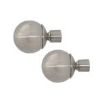 Pillar 25mm Brushed Chrome Ball Finial - Pair
