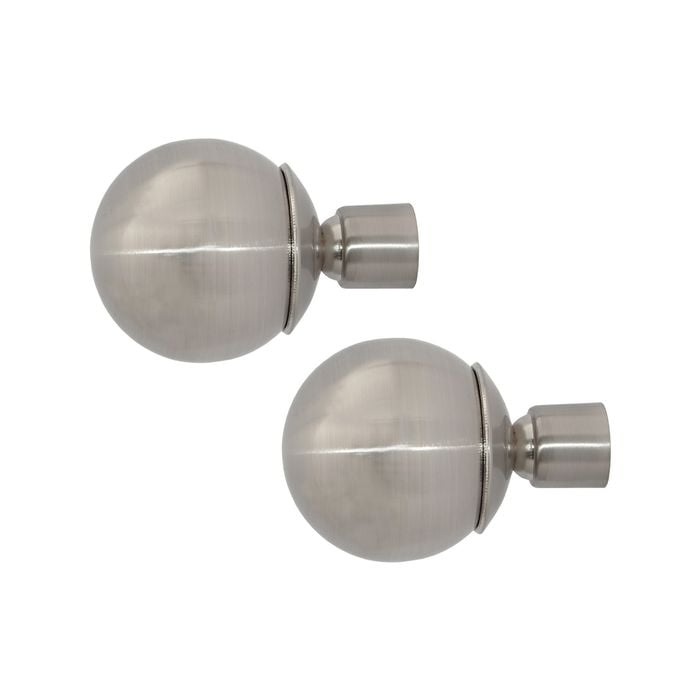 Pillar 25mm Brushed Chrome Ball Finial - Pair