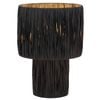 Telbix Nativa Modern Table Desk Lamp Light Metal Raffia Black Natural