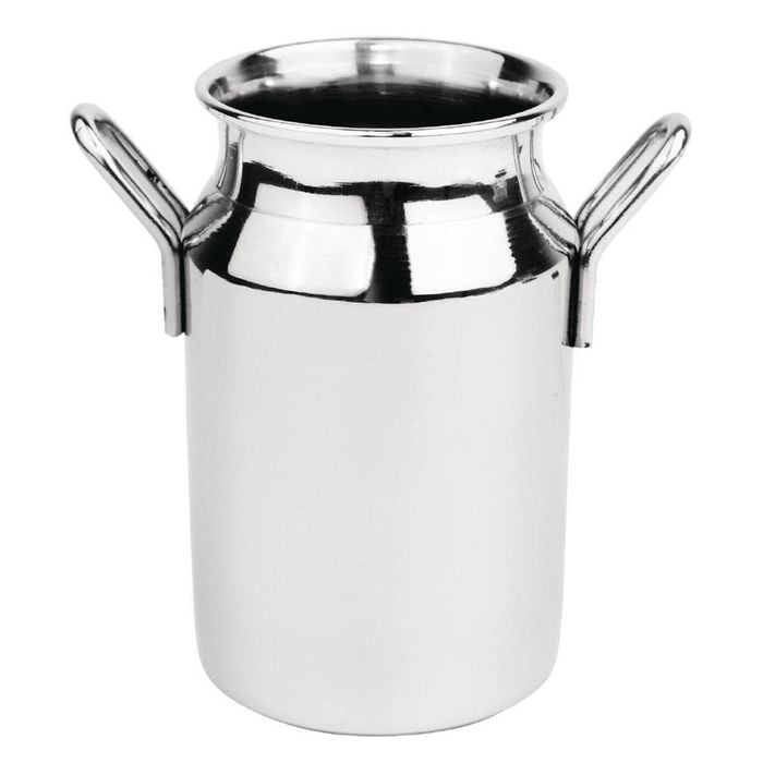 Olympia Mini Milk Churn Stainless Steel Medium 120ml Commercial Kitchen Tableware