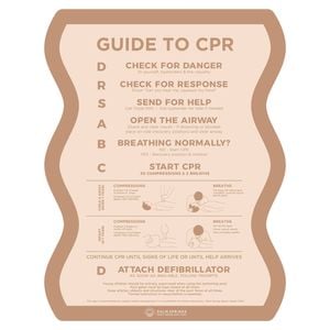 Stylish Pool CPR Sign Beige & Cream Wave