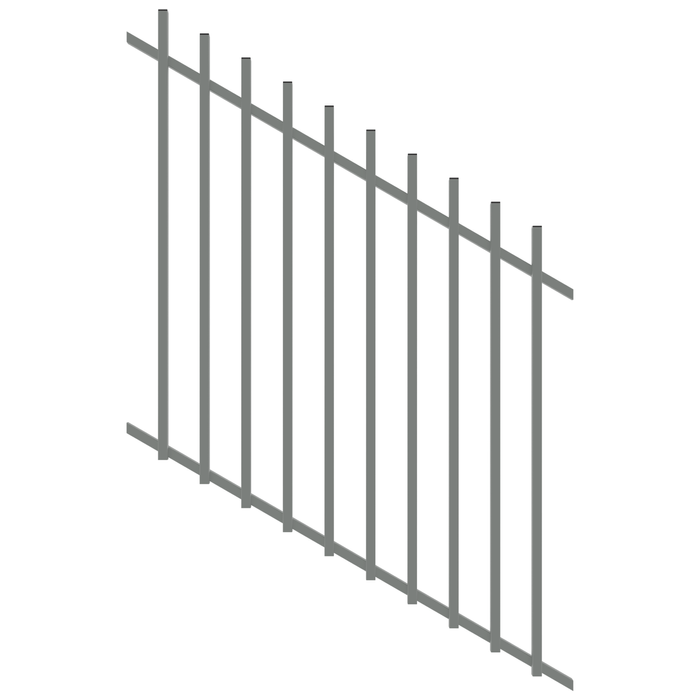 ProtectorAl 350 - 1200 x 1200mm Palladium Silver Raked 16-30º Radiator Pool Fence Panel