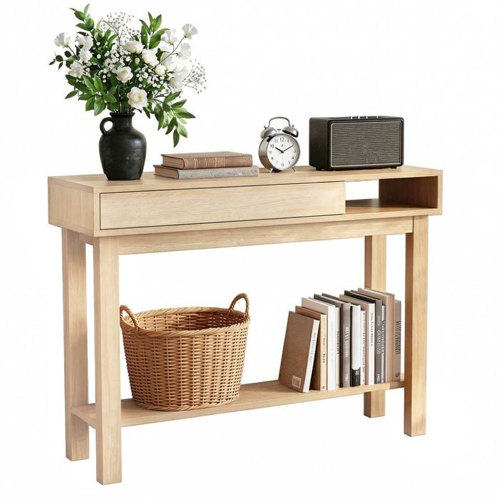 Artiss Console Table Drawer Shelf 100cm Wood