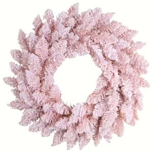 Lifebay Pink Snowy Pine Christmas Wreath
