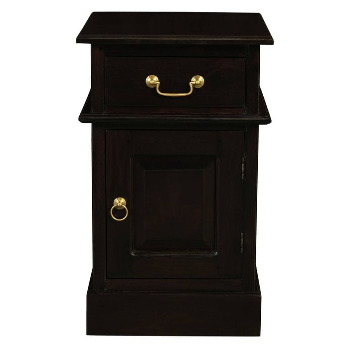 Centrum Furniture Tasmania 1 Door 1 Drawer Bedside Table - Right - Chocolate