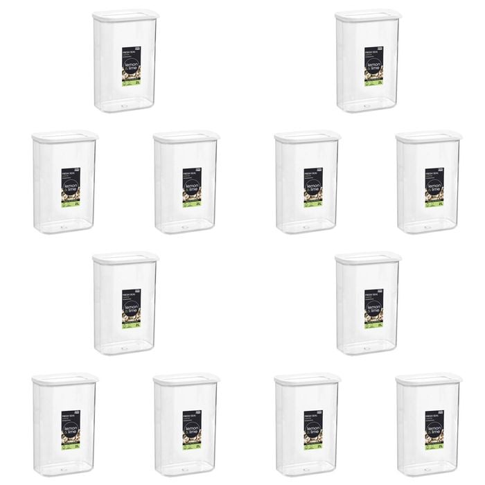 12PK Lemon & Lime 2L/22.5cm Fresh Seal Canister - White