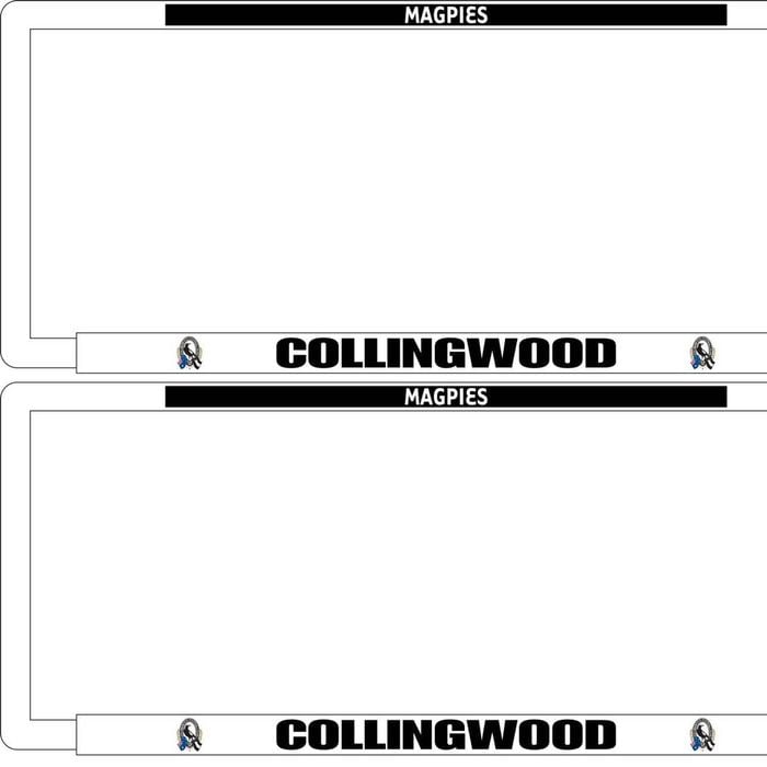AFL Car Number Plate Frame Set Of Two - Collingwood Magpies - Front/Back