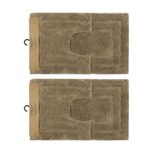 2x2pc Cdsi Lunasoft Tufted Bathset Cotton Set Sandstone 50x80cm & 50x50cm