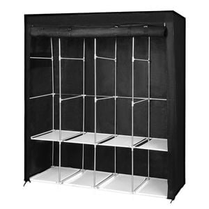 Levede Fabric Wardrobe Closet - Black