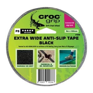 Croc Grip 100mm x 8m Black Extra Wide Anti-Slip Tape
