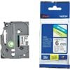 Brother 6mm Black On White Tze Tape Cartridge