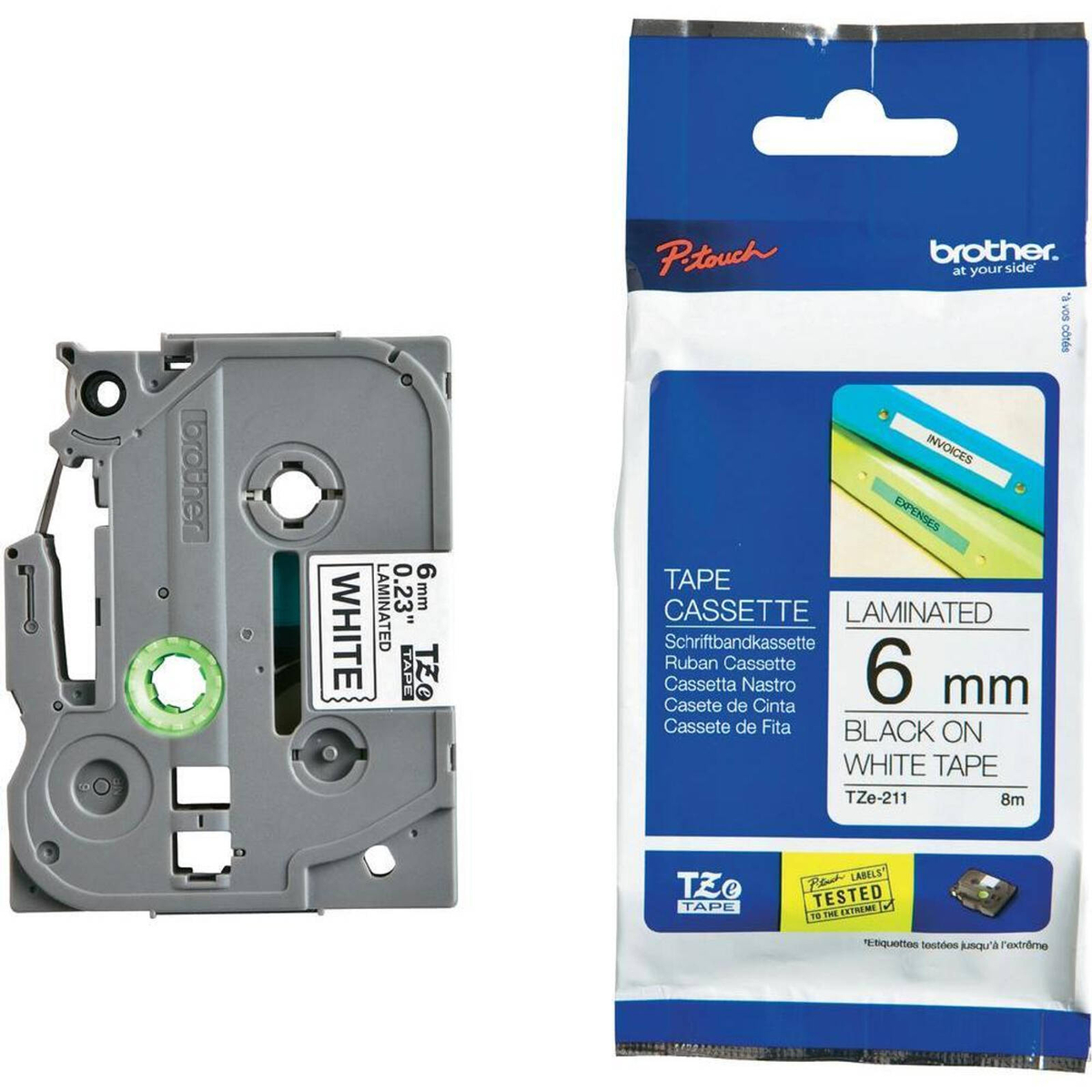 Brother 6mm Black On White Tze Tape Cartridge - Bunnings Australia