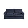3 Seater Multifunctional Sofa Bed Fabric Upholstery Wooden Structure in Blue