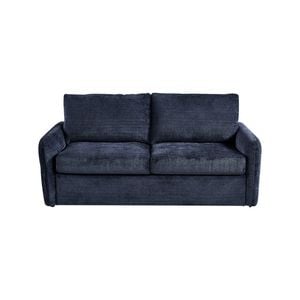 3 Seater Multifunctional Sofa Bed Fabric Upholstery Wooden Structure in Blue
