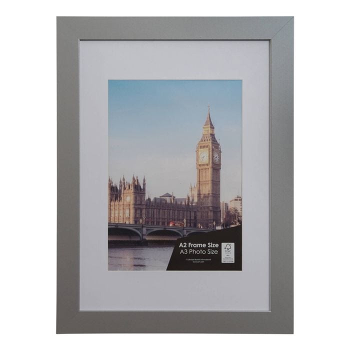 home+wares A2 with A3 Opening Silver Cosmopolitan Poster Frame - pack of 4