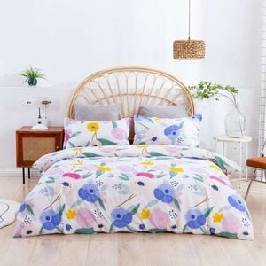 3D Purple Pink Flowers 133 Bed Pillowcases Quilt Queen Size