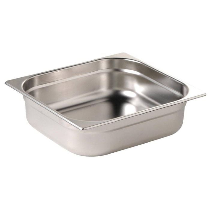 Vogue Stainless Steel Gastronorm Tray 1/2 Gn 150mm Deep 9l Commercial Kitchen Storage