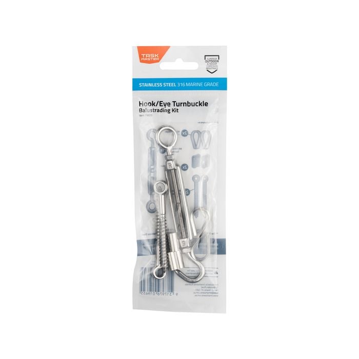 Taskmaster 5mm 316 Stainless Steel Hook/Eye Turnbuckle Balustrade Kit