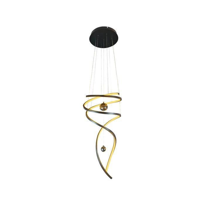 Metal Swirl Small Pendant Light - Delessi Galassia - Black