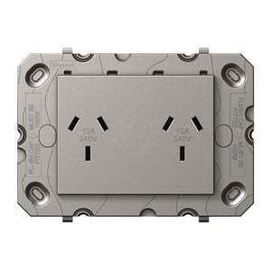 HPM ARTEOR Double Powerpoint With Autoswitch - No Coverplate - Magnesium