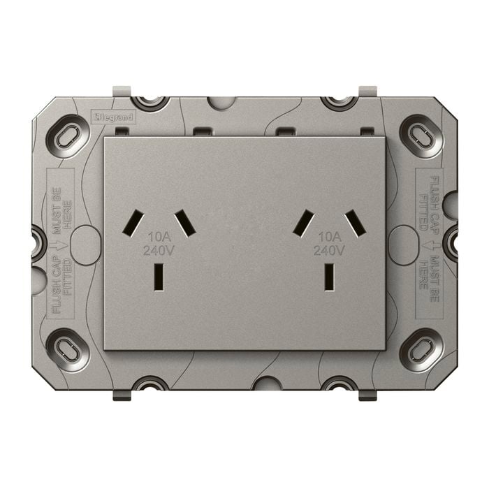 HPM ARTEOR Double Powerpoint With Autoswitch - No Coverplate - Magnesium
