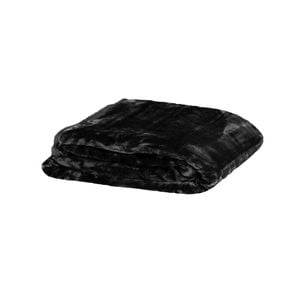 350gsm Soft Plain Faux Mink Blanket Single / King Single 160x220 Cm Black