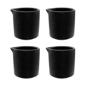 4x Maxwell & Williams Caviar 180 Ml Glazed Durable Porcelain Jug/pourer - Black