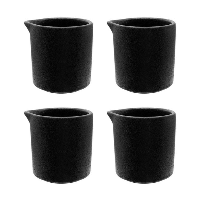 4x Maxwell & Williams Caviar 180 Ml Glazed Durable Porcelain Jug/pourer - Black
