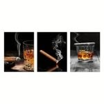 3pcs Vintage Art, Retro Poster Bar Print 100% Australian Made 3 x 40x60cm (Metal Print)