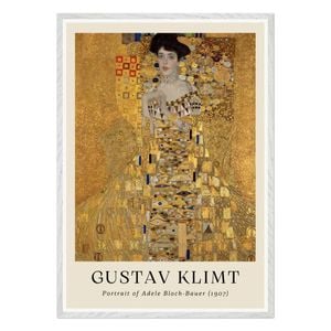 Galrie Gustav Klimt's Portrait of Adele Bloch-Bauer - Iconic Art Nouveau Masterpiece, White Frame, A1 60 x 84cm (23 x 33inch)