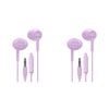 2PK Liquid Ears Everyday 3.5mm Wired Bud Earphones with Mic Lavender