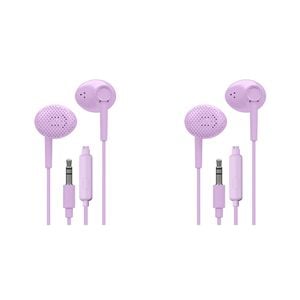 2PK Liquid Ears Everyday 3.5mm Wired Bud Earphones with Mic Lavender