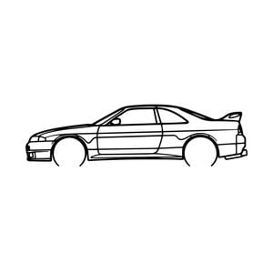 Ignite Laser Nissan R33 GTSt Silhouette Metal Wall Art Rustic Metal 15.7inch/40cm