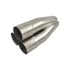 Outlaw Polished Stainless Steel 3 Into 1 Merge Collector - 3 X 1-7/8" ID, 2-1/4" Outlet, 7-1/2" Long