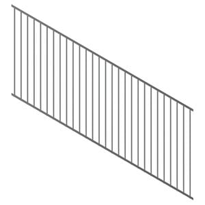 ProtectorAl 1201 - 2400 x 1200mm Palladium Silver Raked 16-30º Flat Top Pool Fence Panel