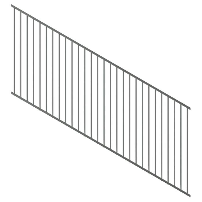 ProtectorAl 1201 - 2400 x 1200mm Palladium Silver Raked 16-30º Flat Top Pool Fence Panel