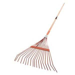Atlas Trade Hardwood Handle Sprung Metal Leaf Rake