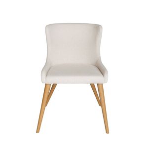 SK Designer Living | Osaka Upholstered Dining Chair | Natural Wood Legs - Ivory Fabric