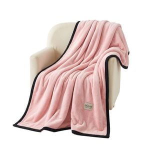 SOGA Pink Flannel Polyester Throw Blanket 200x230cm