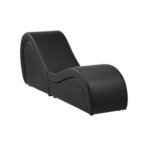 Oikiture Sofa Couch S-shaped Seat Chaise Lounge Yoga Bed Black