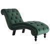 vidaXL Chaise Lounge Green Velvet Thick Padded Bedroom Sleeper Lounge Sofa